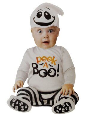 Infants and Toddlers 6-12 Mo Giggly Ghost Halloween Costume Jumpsuit only